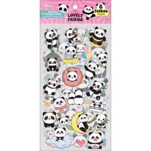 Cartela de Adesivos Transparente Lovely Friends 6 Folhas- Tilibra