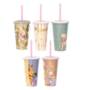 Copo Plástico com Canudo 500ml Ursinho Pooh Sortido- Plasútil
