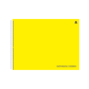 Caderno de Desenho e Cartografia Capa Dura KBom Amarelo 60fls- Animativa