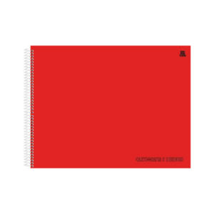 Caderno de Desenho e Cartografia Capa Dura KBom Vermelho 60fls- Animativa