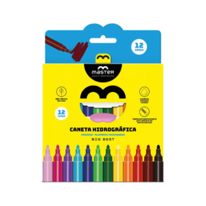 Canetinha Hidrográfica Jumbo 12 Cores- Master