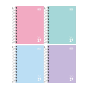 Agenda Espiral Diária M4 ZIP Cores Pastéis 2027- Tilibra