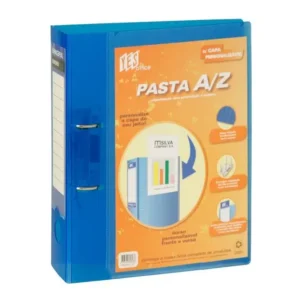 Pasta Plástica AZ Lombo 70mm Transparente Azul- YES