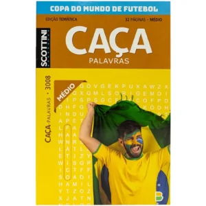 Livro de Atividades: Caça Palavras Nível Médio Tema Copa do Mundo De Futebol- Scottini
