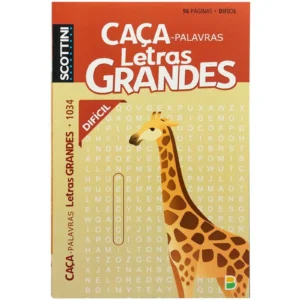 Livro de Atividades: Caça Palavras Nível Difícil Letras Grandes N° 1034- Scottini