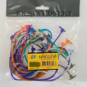 Pacote Com Elástico De Silicone Para Pasta Plástica 30cm e 42cm Colorido 12 Unidades- YES