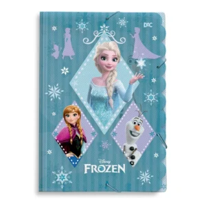 Pasta Fina Com Elástico Decorada Frozen Azul- DAC