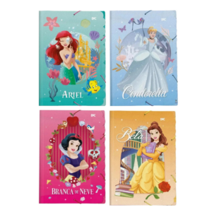 Pasta Fina Com Elástico Decorada Disney: Princesas- DAC