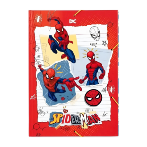 Pasta Fina Com Elástico Decorada Homem Aranha Azul e Vermelho- DAC
