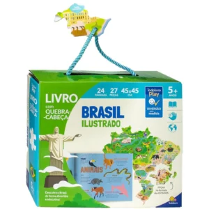 Livro Quebra Cabeça Play: Brasil Ilustrado 27 Peças- Todo Livro